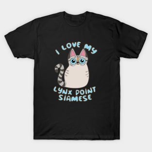 I Love My Lynx Point Siamese Cat Cute Kawaii Chibi Kitty T-Shirt